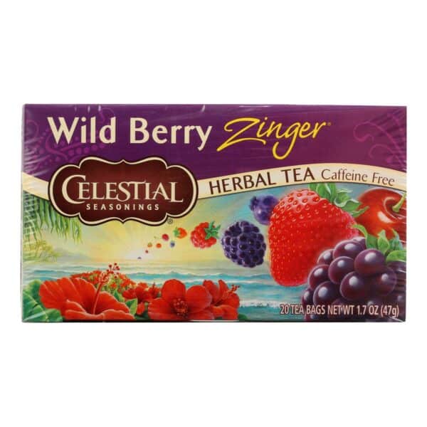 Celestial Seasonings Herb Tea Wild Berry Zinger - 20 Tea Bags - Case of 6 - Image 2