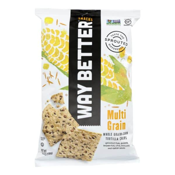 Way Better Snacks Tortilla Chips - Multi - Grain - Case of 12 - 5.5 oz. - Image 3