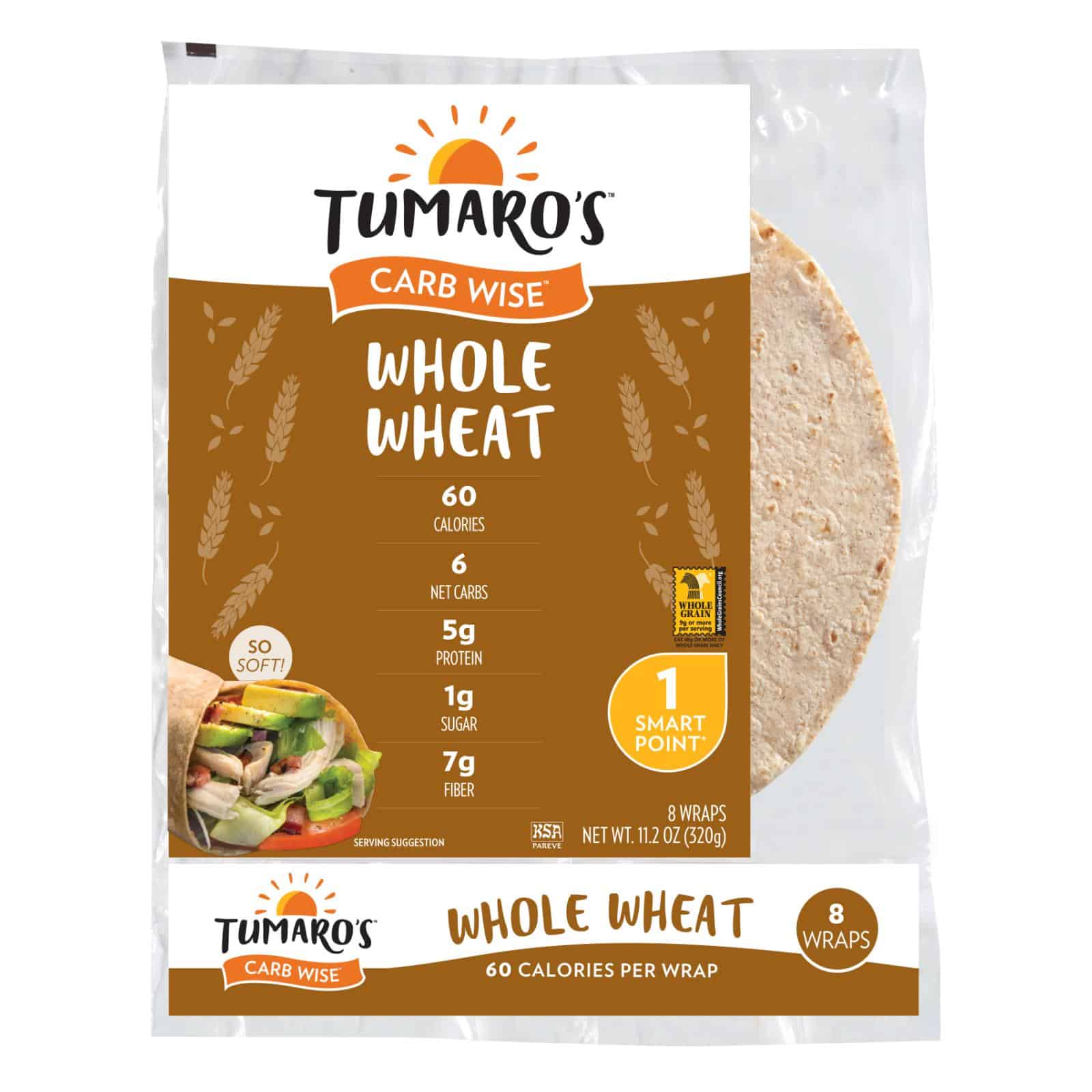 Tumaro'S 8-inch Whole Wheat Carb Wise Wraps - Case of 6 - 8 CT - Image 2