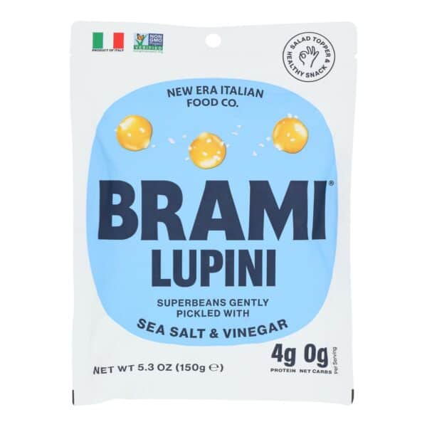 Brami Lupini Snack - Sea Salt - Case of 8 - 5.3 oz. - Image 2