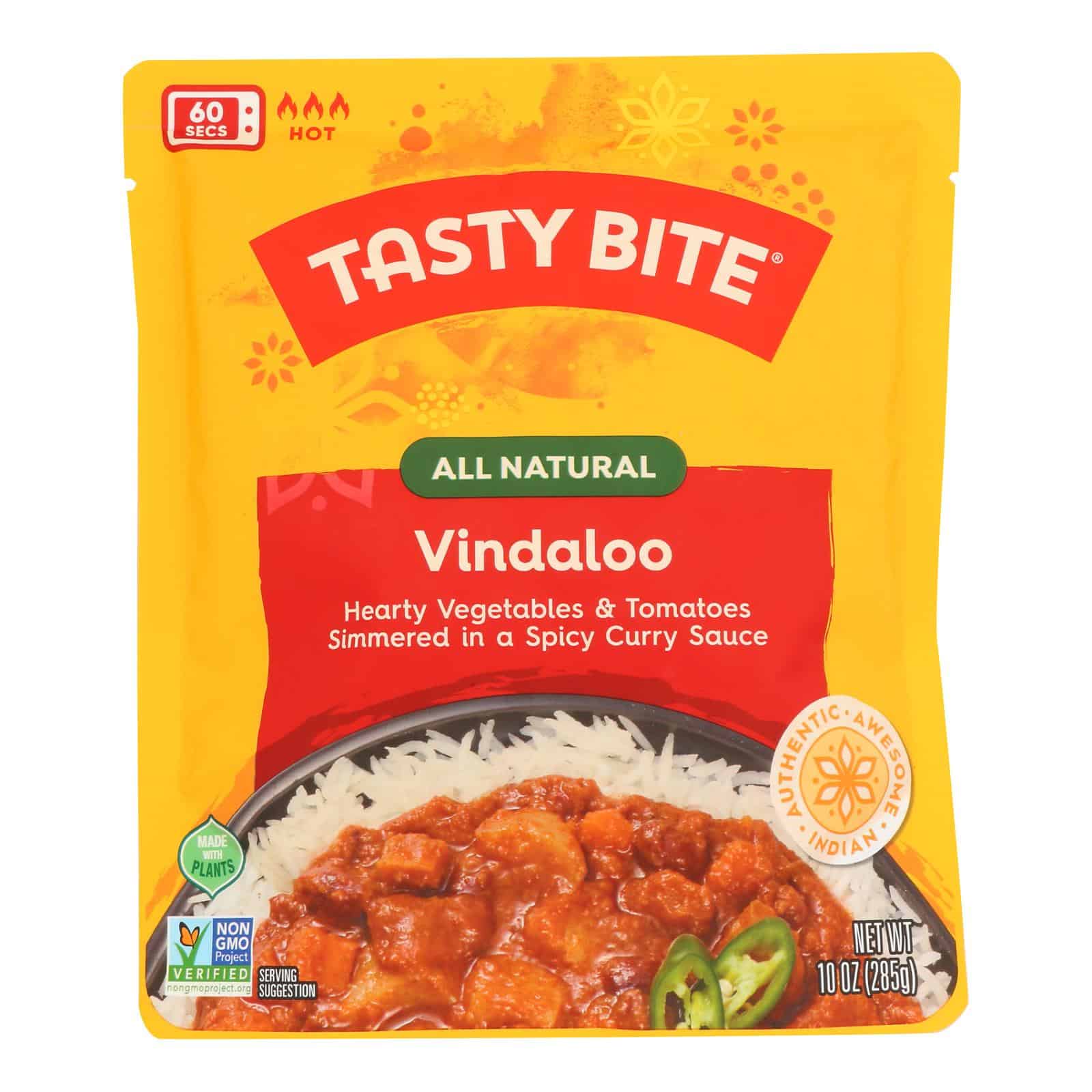 Tasty Bite Heat & Eat Indian Cuisine Entr?e - Hot & Spicy Vindaloo - Case of 6 - 10 oz - Image 3