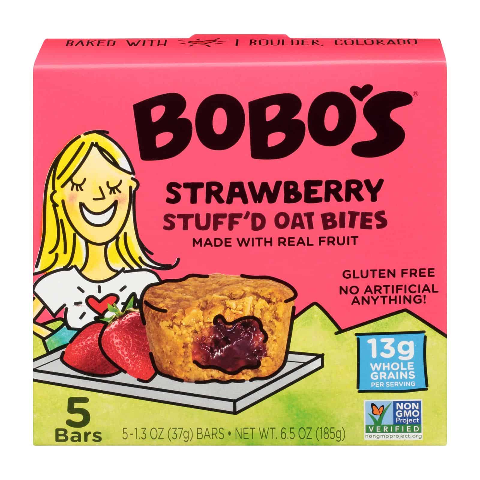 Bobo's Oat Bars - Stuffed Bites Strawberry - Case of 6 - 6.5 OZ - Image 2