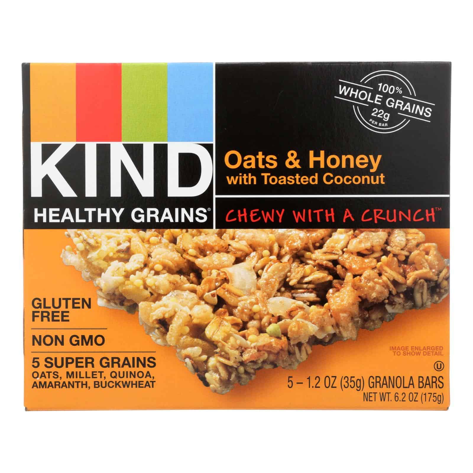 Kind Bar - Granola - Healthy Grains - Oats and Honey with Toasted Coconut - 1.2 oz - 5 Count - Case of 8 - Image 2