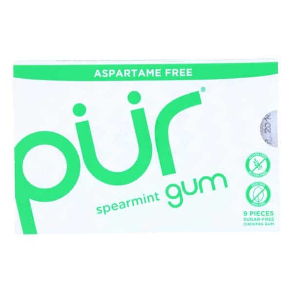 Pur Gum - Spearmint - Aspartame Free - 9 Pieces - 12.6 g - Case of 12 - Image 3
