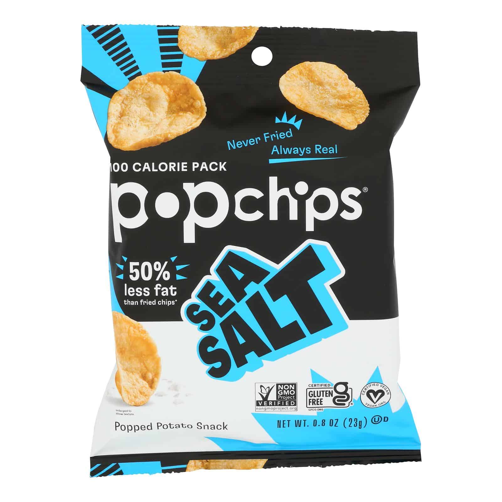 Popchips Potato Chip - Sea Salt - Case of 24 - 0.8 oz. - Image 3