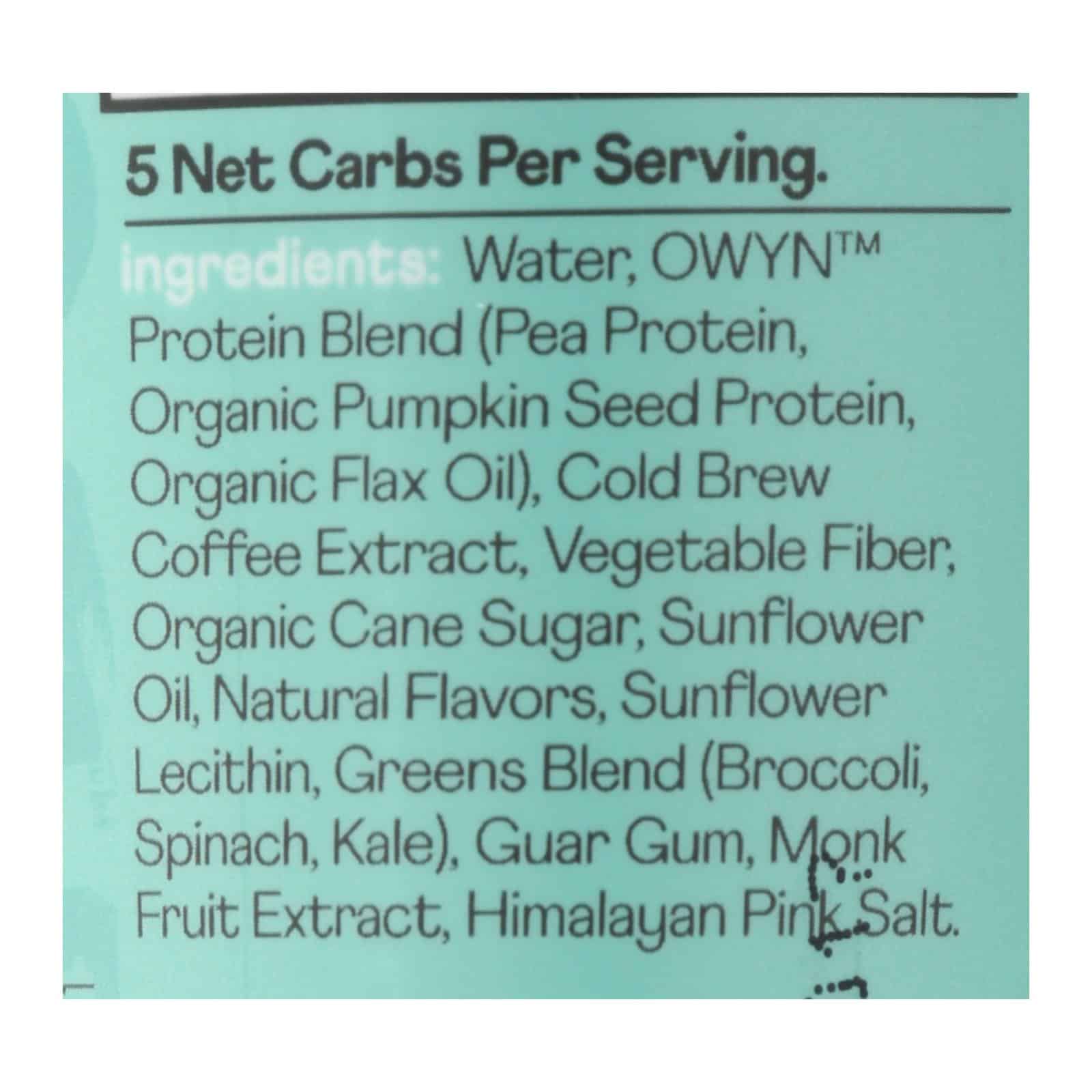 Only What You Need - Plant Based Protein Shake - Cold Brew Coffee - Case of 12 - 12 fl oz.