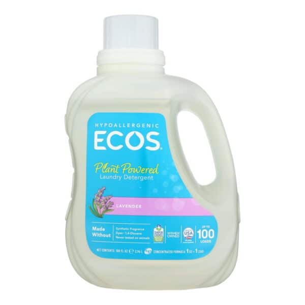 Earth Friendly Ecos Ultra 2x All Natural Laundry Detergent - Lavender - Case of 4 - 100 fl oz - Image 2