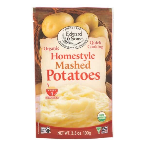 Edward and Sons Organic Mashed Potatoes - Home Style - Case of 6 - 3.5 oz.