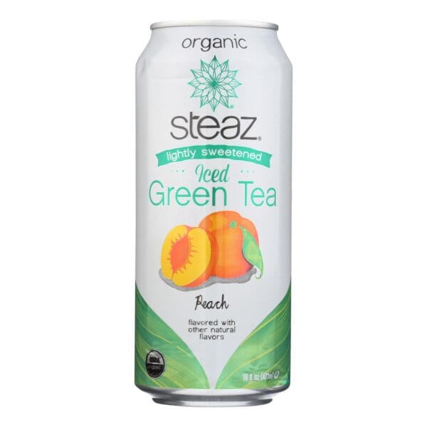 Steaz Lightly Sweetened Green Tea - Peach - Case of 12 - 16 Fl oz. - Image 2