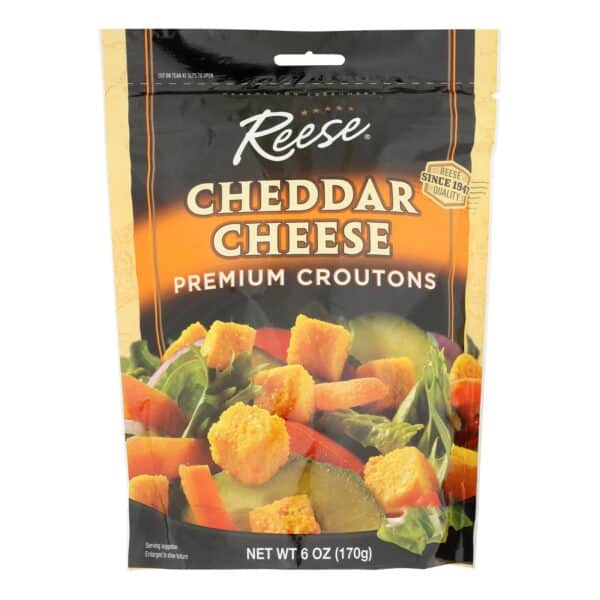 Reese Premium Croutons - Cheddar Cheese - Case of 12 - 6 oz. - Image 2