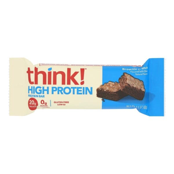 Think Products Thin Bar - Brownie Crunch - Case of 10 - 2.1 oz - Image 2