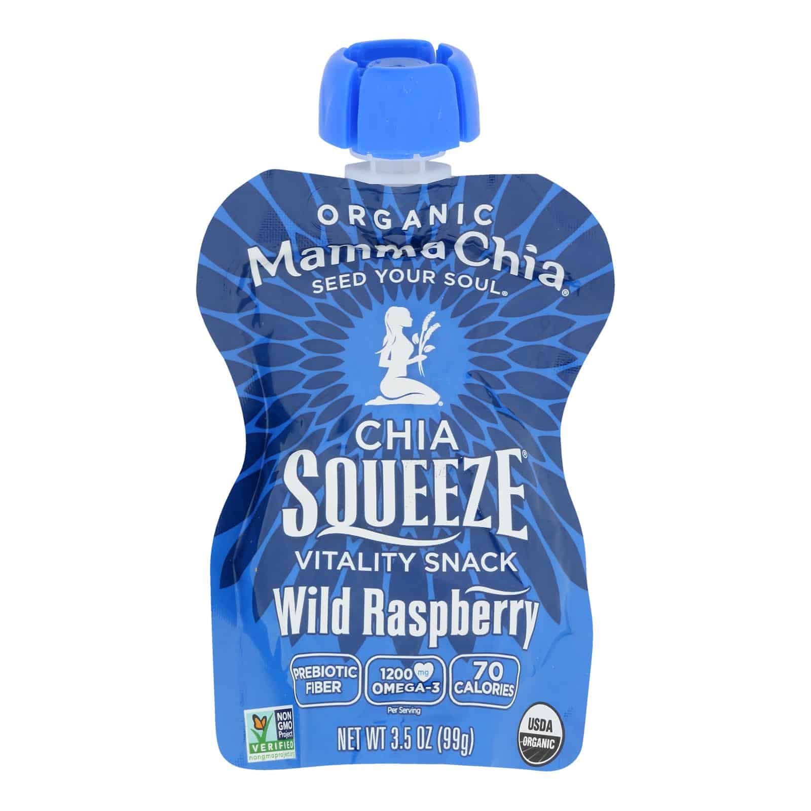 Mamma Chia Wild Raspberry Organic Vitality Snack - Case of 16 - 3.5 oz. - Image 3