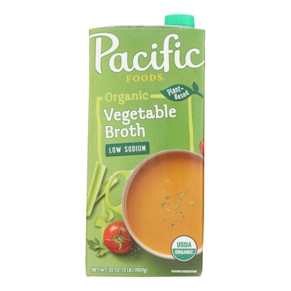 Pacific Natural Foods Vegetable Broth - Low Sodium - Case of 12 - 32 Fl oz. - Image 2