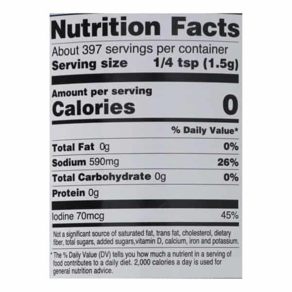 Hain Sea Salt - Iodized - Case of 8 - 21 oz
