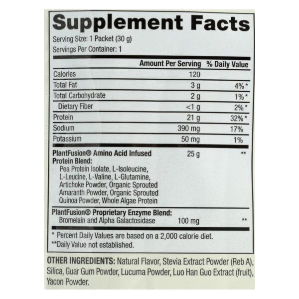 Plantfusion - Complete Protein - Vanilla Packets - Case of 12 - 30 Grams - Image 2