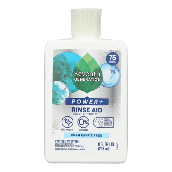 Seventh Generation Dish Rinse Aid - Free and Clear - 8 oz - Case of 9