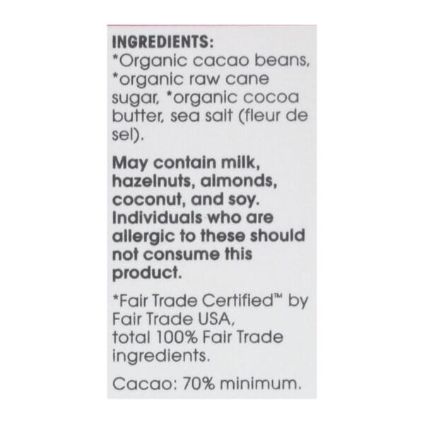 Alter Eco Americas Organic Chocolate Bar - Deep Dark Sea Salt - 2.82 oz Bars - Case of 12 - Image 2