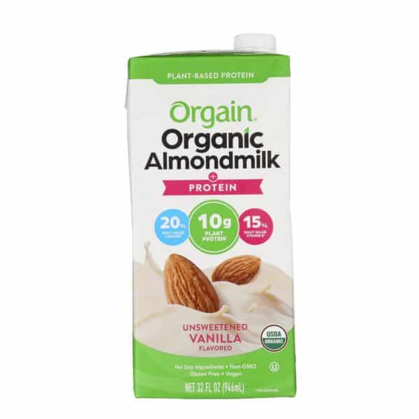 Orgain Organic Protein Almond Milk - Unsweetened Vanilla - Case of 6 - 32 FZ - Image 2