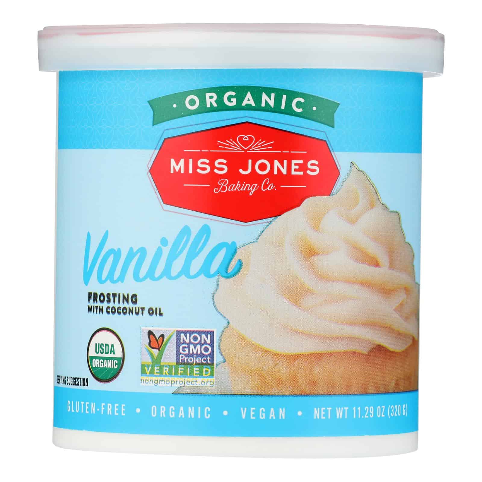 Miss Jones Baking Organic Frosting - Vanilla Buttercream - Case of 6 - 320 Gram