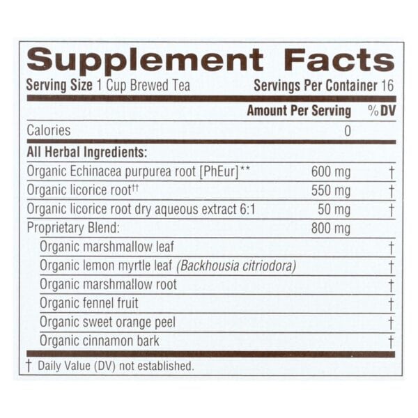 Traditional Medicinals Organic Throat Coat Lemon Echinacea Herbal Tea - Caffeine Free - 16 Bags - Image 2