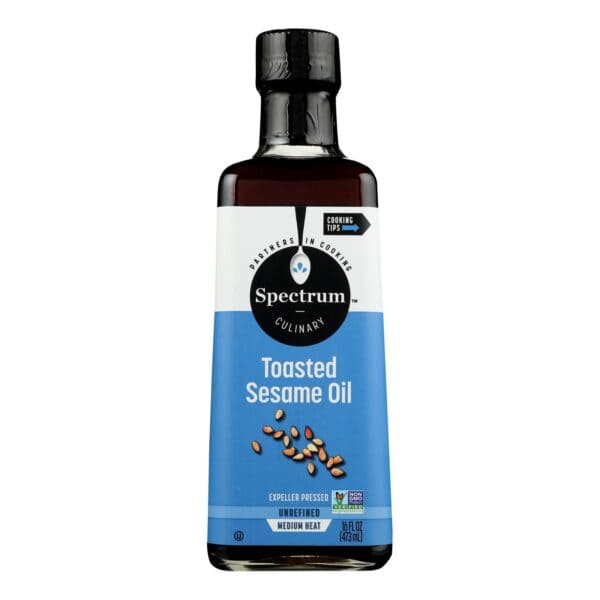 Spectrum Naturals Unrefined Toasted Sesame Oil - Case of 12 - 16 Fl oz. - Image 3