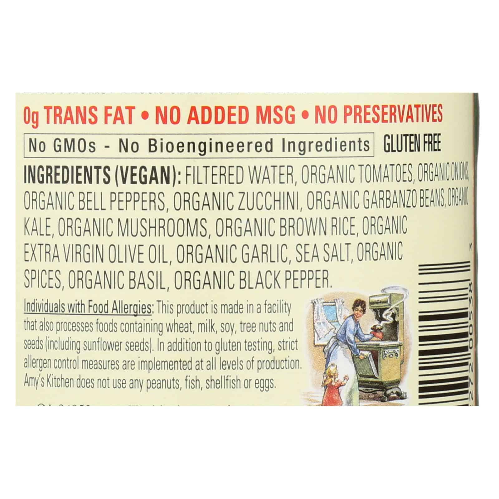 Amy's - Organic Soup - Vegetarian Hearty Italian - Case of 12 - 14 oz - Image 2