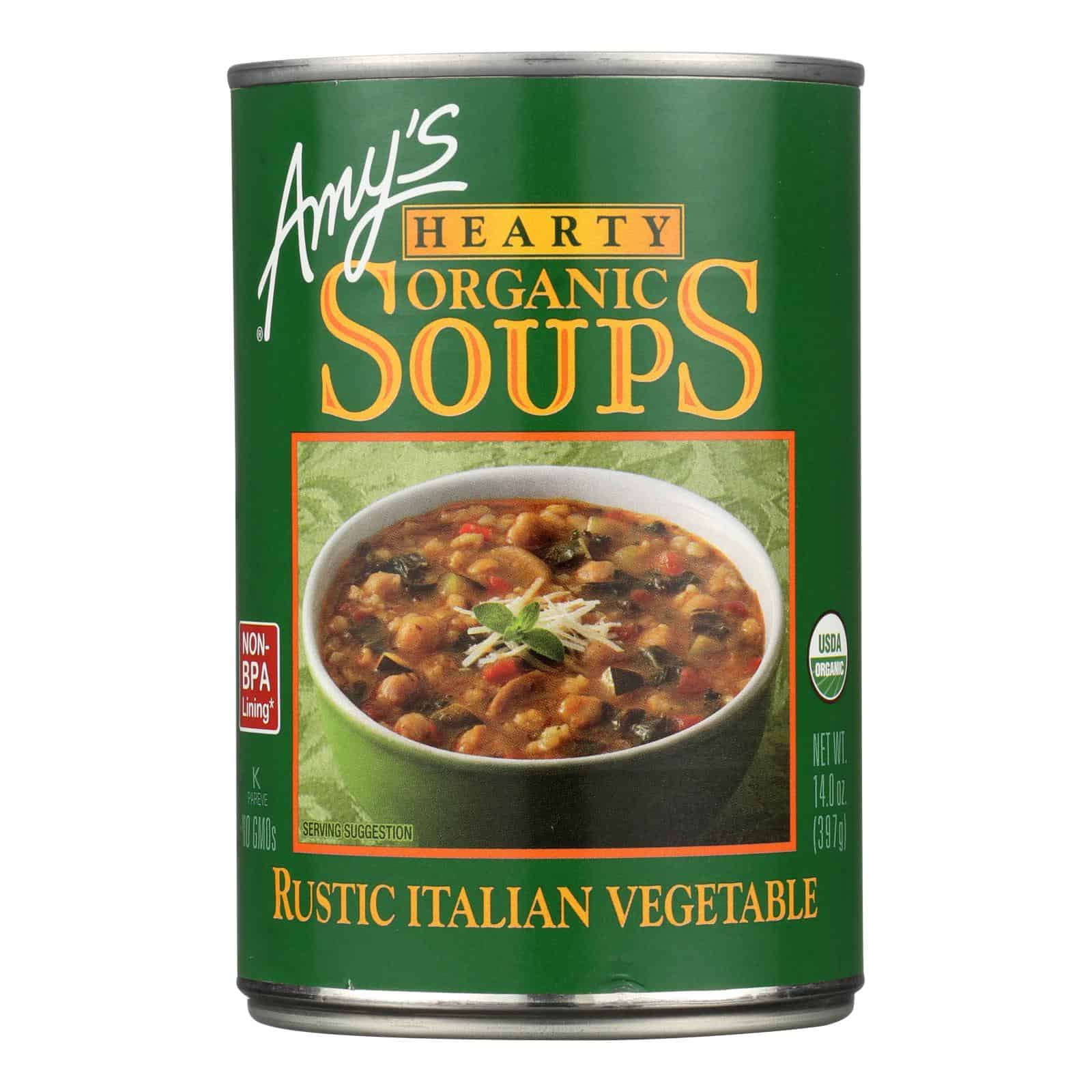 Amy's - Organic Soup - Vegetarian Hearty Italian - Case of 12 - 14 oz