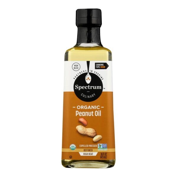 Spectrum Naturals High Heat Refined Organic Peanut Oil - Case of 12 - 16 Fl oz. - Image 3