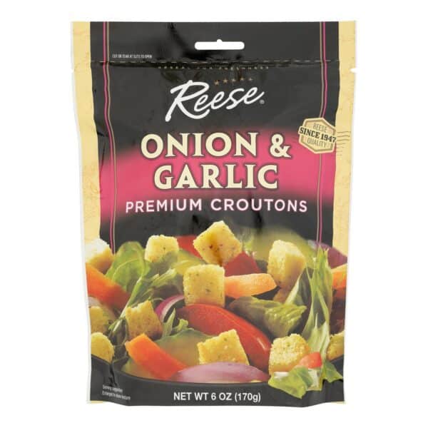 Reese Premium Croutons - Onion and Garlic - Case of 12 - 6 oz. - Image 3