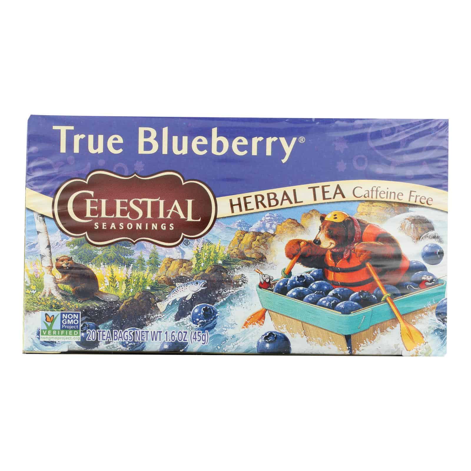 Celestial Seasonings Herbal Tea Caffeine Free True Blueberry - 20 Tea Bags - Case of 6 - Image 2