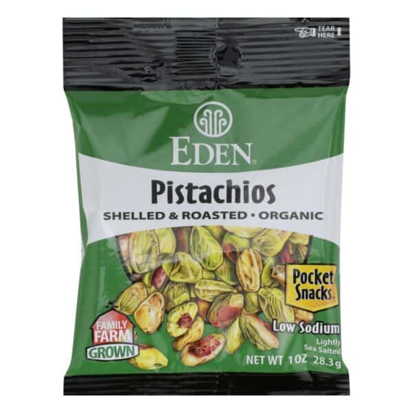 Eden Foods Organic Pocket Snacks - Pistachios - Shelled and Dry Roasted - 1 oz - Case of 12 - Image 3