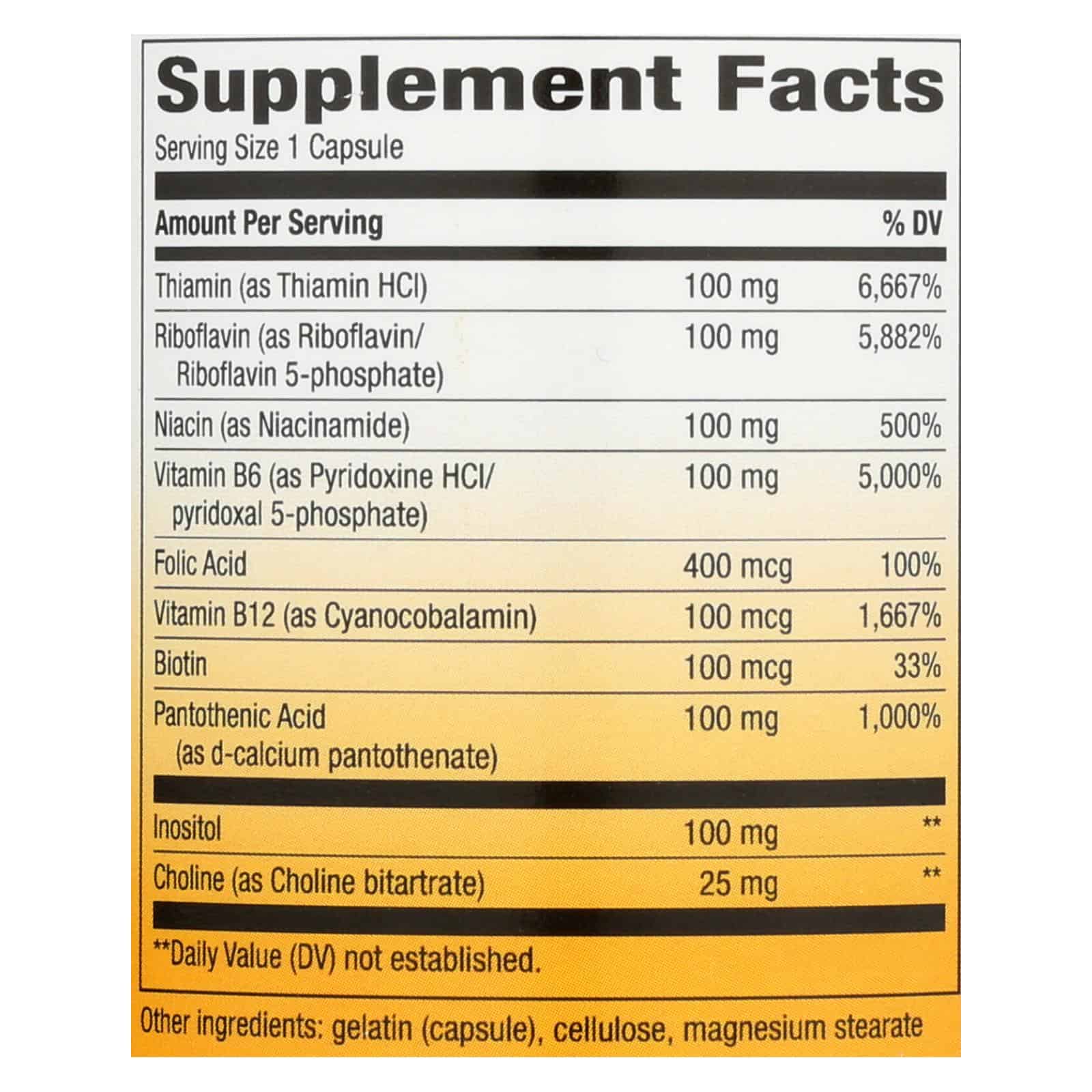 Nature's Way - Vitamin B-100 Complex - 100 Capsules - Image 2