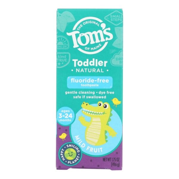 Tom's of Maine Toothpaste - Toddler Training - Natural - Fluoride Free - Mild Fruit - 1.75 oz - Case of 6 - Image 2