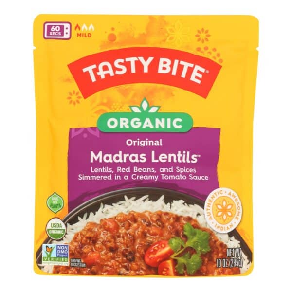 Tasty Bite Entree - Indian Cuisine - Madras Lentils - 10 oz - case of 6 - Image 3