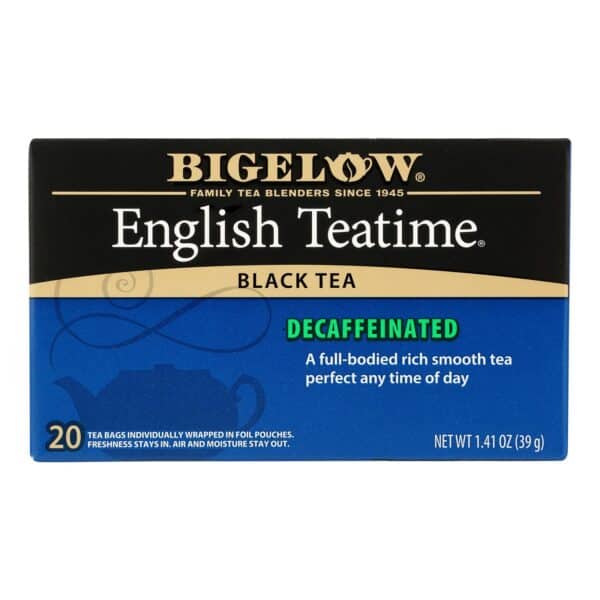 Bigelow Tea English Teatime Decaffeinated Black Tea - Case of 6 - 20 Bags