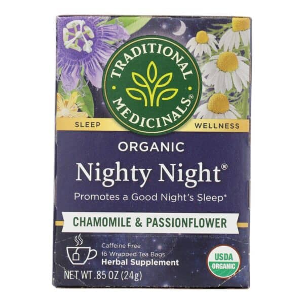 Traditional Medicinals Organic Nighty Night Herbal Tea - 16 Tea Bags - Case of 6