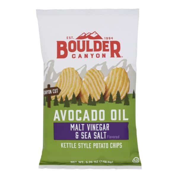 Boulder Canyon - Kettle Chips - Malt Vinegar and Sea Salt - Case of 12 - 5.25 oz. - Image 2