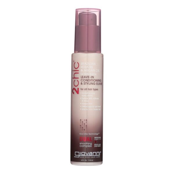 Giovanni 2chic Ultra-Sleek Leave-In Conditioning and Styling Elixir with Brazilian Keratin and Argan Oil - 4 fl oz - Image 2