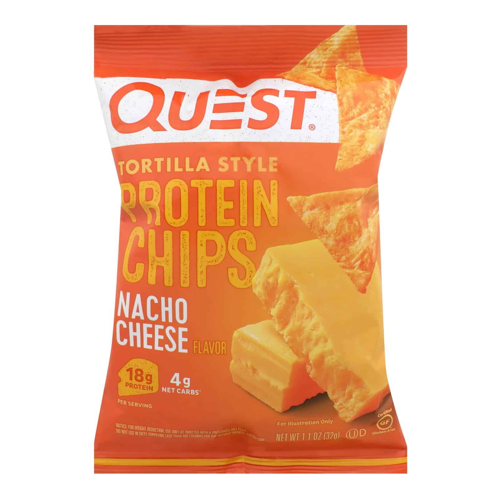 Quest? Nacho Cheese Tortilla Style Protein Chips, Nacho Cheese - Case of 8 - 1.1 OZ - Image 2