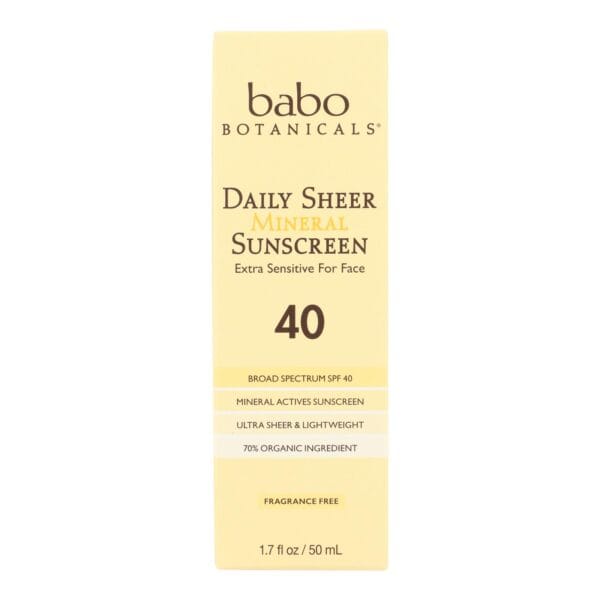 Babo Botanicals - Sunscreen - Daily Sheer - SPF 40 - 1.7 oz - Image 2