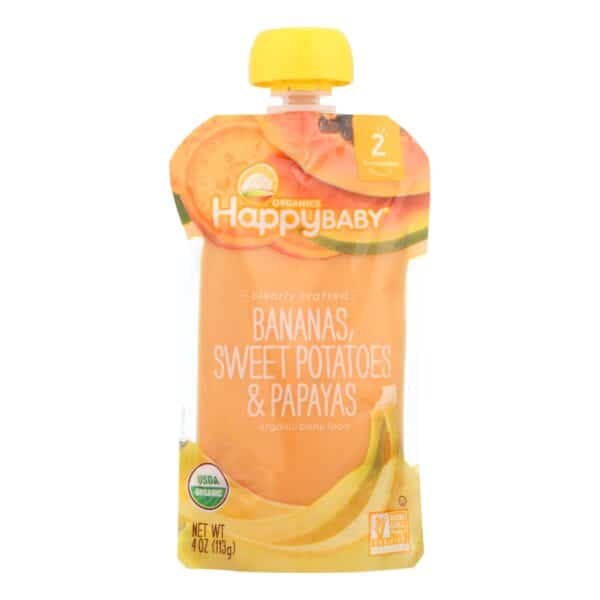 Happy Baby Happy Baby Clearly Crafted - Bananas Sweet Potatoes and Papayas - Case of 16 - 4 oz. - Image 2