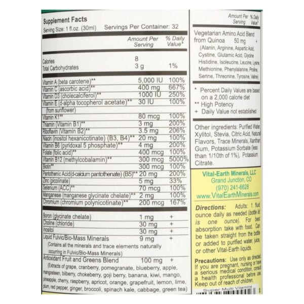 Vital Earth Minerals Super Multi Passion Fruit - 32 fl oz - Image 2