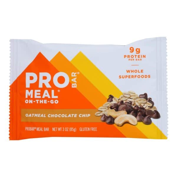 Probar Meal Bar Oatmeal Chocolate Chip  - Case of 12 - 3 OZ - Image 2