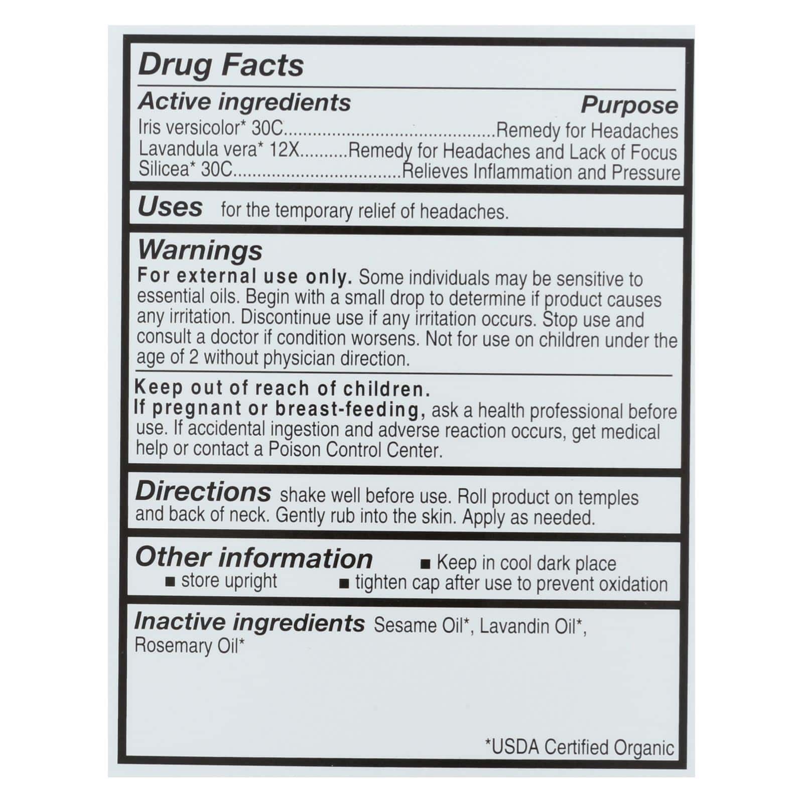 Forces Of Nature - Headache Pain Mngmt - 1 Each - 4 ML - Image 2