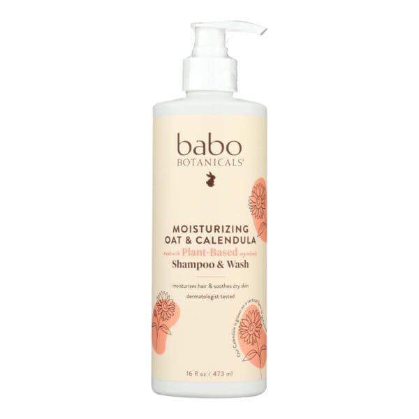 Babo Botanicals - Baby Shampoo and Wash - Moisturizing - Oatmilk - 16 oz - Image 2