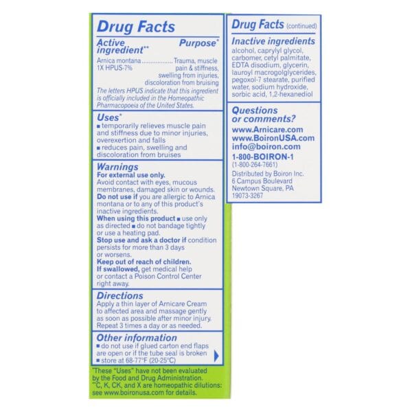 Boiron - Arnica Cream - 1.33 oz