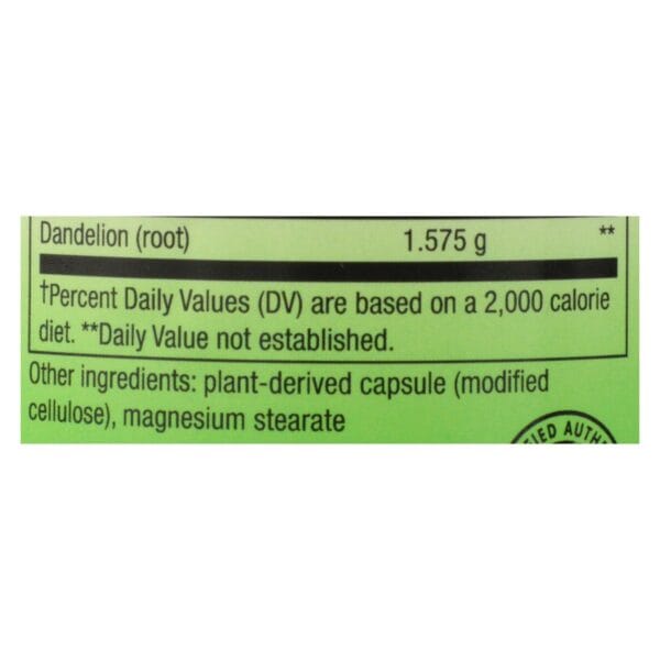 Nature's Way - Dandelion Root - 100 Capsules