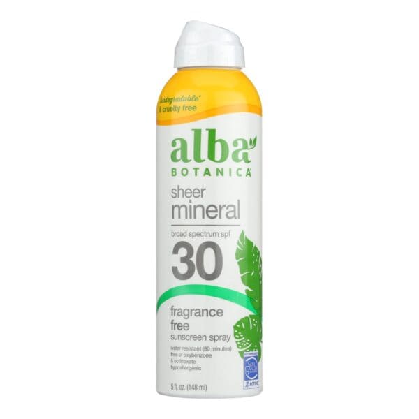 Alba Botanica - Sunscreen Spray For Face Mineral SPF 30 - 1 Each-5 Fluid Ounces - Image 2