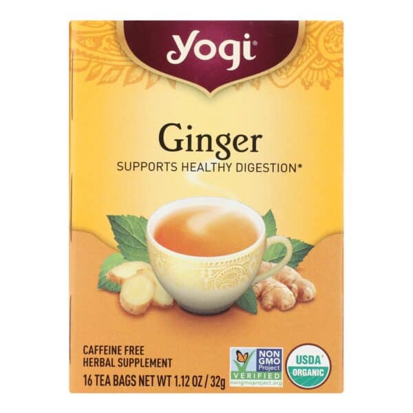 Yogi Organic Herbal Tea Caffeine Free Ginger - 16 Tea Bags - Case of 6 - Image 2