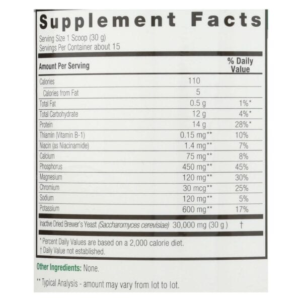 Nature's Answer - Brewers Yeast - Gluten Free - 16 oz - Image 2